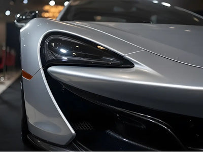 McLaren 720S wrapped in Hexis Gloss HX20000 Silver wrap film HX20877B