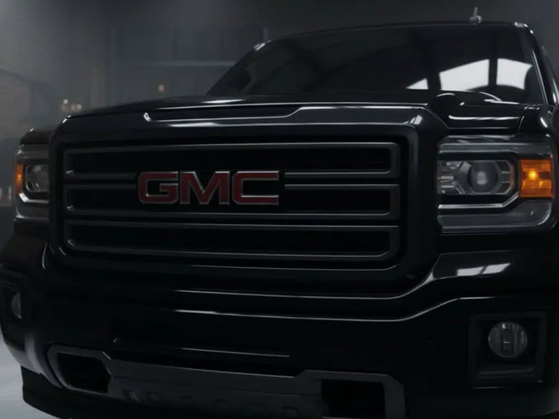 GMC Sierra wrapped in Gloss HX20000 Coal Black wrap film HX20889B