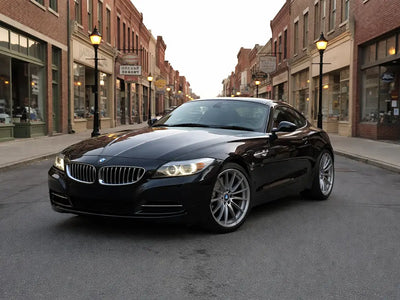 BMW Z4 wrapped in Hexis Gloss HX20000 Coal Black restyling film HX20889B