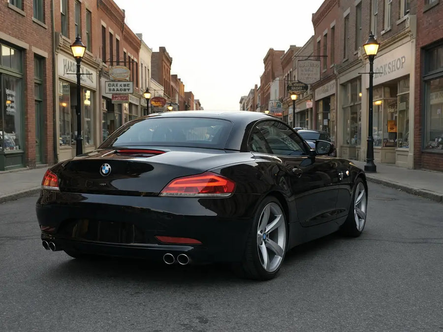 BMW Z4 wrapped in Gloss HX20000 Coal Black vinyl wrap HX20889B