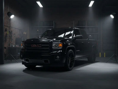 GMC Sierra wrapped in Hexis Gloss HX20000 Coal Black vinyl wrap HX20889B