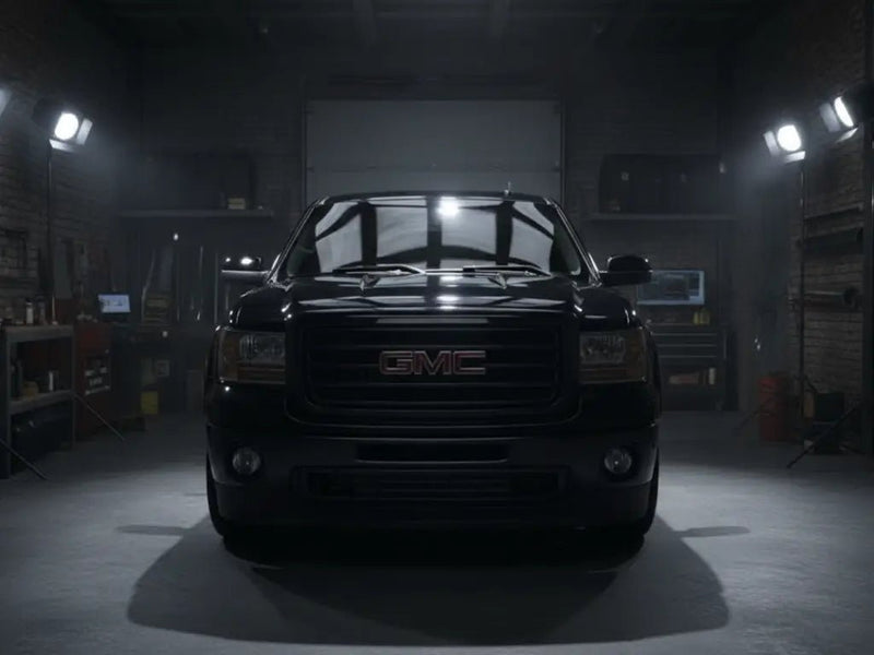 GMC Sierra wrapped in Hexis Gloss HX20000 Coal Black automotive vinyl film HX20889B