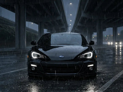 Subaru BRZ wrapped in Gloss HX20000 Deep Black restyling film HX20890B
