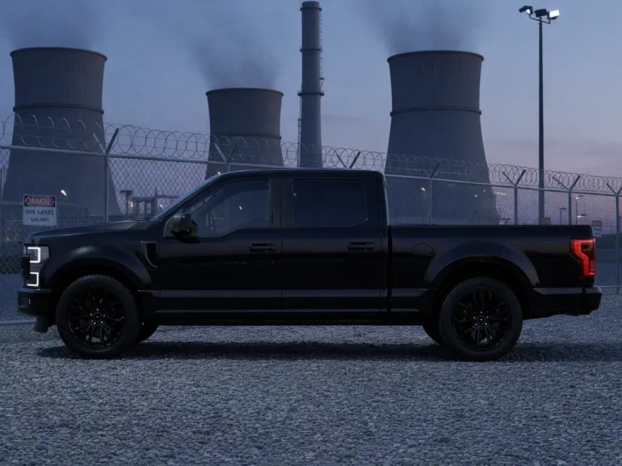 DIY Ford F-150 wrapped in Gloss HX20000 Deep Black vinyl wrap HX20890B