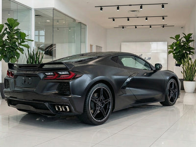 DIY Chevrolet Corvette wrapped in Satin HX20000 Deep Black Wet automotive vinyl film HX20890W