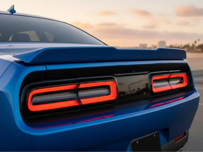 Dodge Challenger wrapped in Hexis Gloss HX20000 Metallic Night Blue wrap film HX20905B