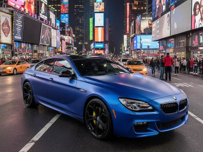 BMW 6 Series Gran Coupe wrapped in Hexis Matte HX20000 Metallic Night Blue wrap film HX20905M