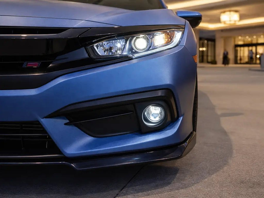 Honda Civic wrapped in Matte HX20000 Metallic Night Blue car wrap film HX20905M