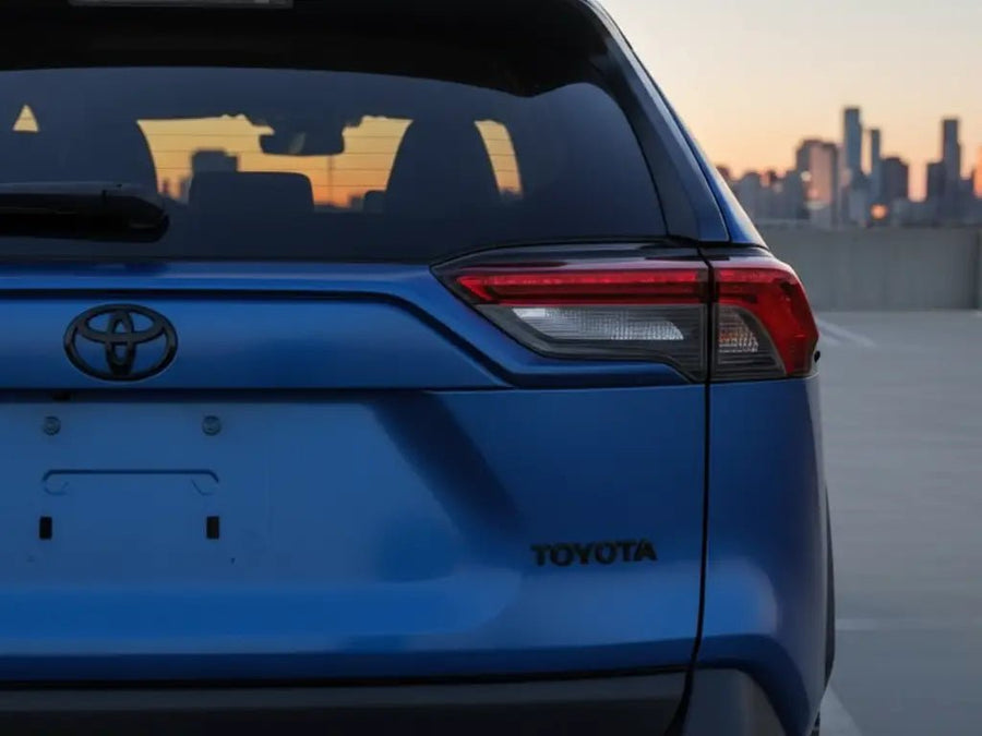 DIY Toyota RAV4 wrapped in Matte HX20000 Metallic Night Blue vinyl wrap
