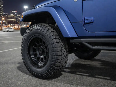 Jeep Wrangler wrapped in Hexis Matte HX20000 Metallic Night Blue car wrap film HX20905M