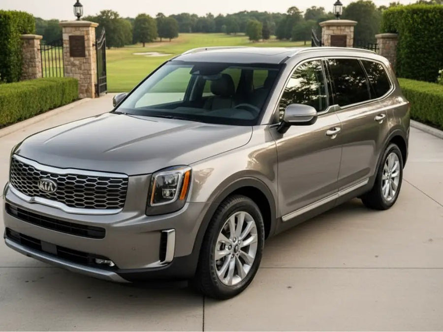 DIY Kia Telluride wrapped in Gloss HX20000 Metallic Bronze Grey vinyl wrap HX20948B