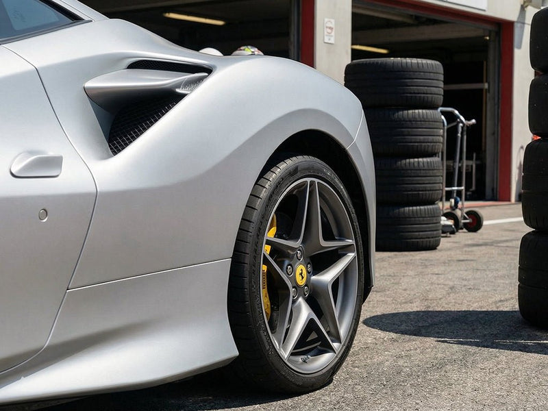 Ferrari 488 wrapped in Matte HX20000 Metallic Meteorite Grey vinyl wrap HX20990M