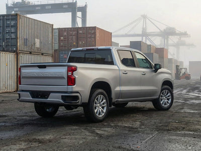 Chevrolet Silverado wrapped in Hexis Matte HX20000 Metallic Meteorite Grey restyling film HX20990M detail