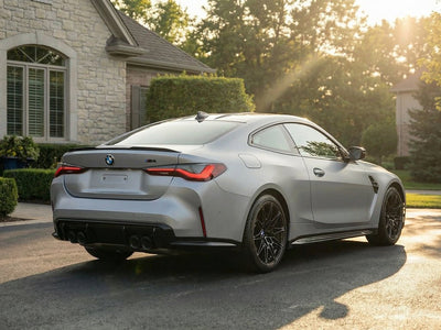 DIY BMW M4 wrapped in Matte HX20000 Metallic Meteorite Grey restyling film HX20990M