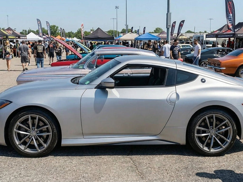 Nissan Z wrapped in Hexis Matte HX20000 Metallic Meteorite Grey automotive vinyl film HX20990M