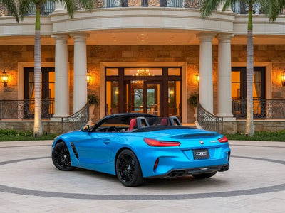 DIY BMW Z4 wrapped in Gloss HX20000 South Seas Blue restyling film HX20B11B