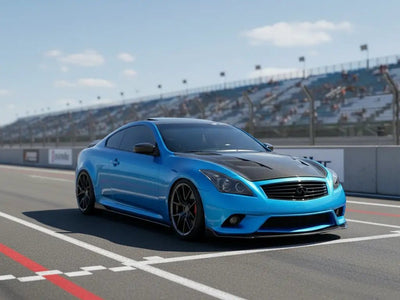 DIY Infiniti G37 Coupe wrapped in Gloss HX20000 South Seas Blue vinyl wrap HX20B11B detail