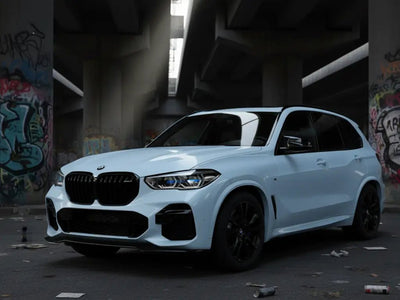 BMW X5 wrapped in Hexis Gloss HX20000 Jazz Blue car wrap film HX20B32B