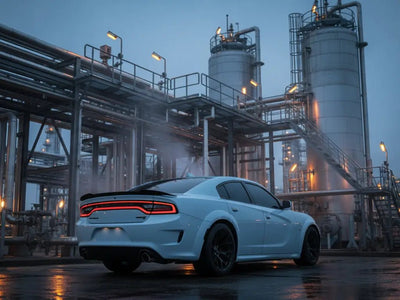 DIY Dodge Charger wrapped in Gloss HX20000 Jazz Blue car wrap film HX20B32B