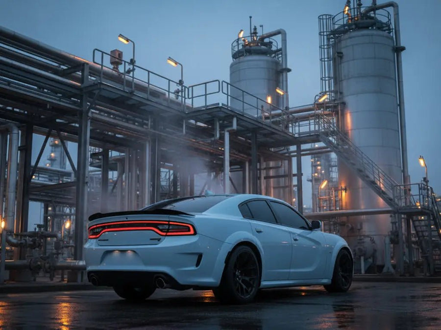 DIY Dodge Charger wrapped in Gloss HX20000 Jazz Blue car wrap film HX20B32B
