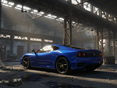 DIY Ferrari 360 Modena wrapped in Gloss HX20000 Ephesus Blue wrap film HX20B36B