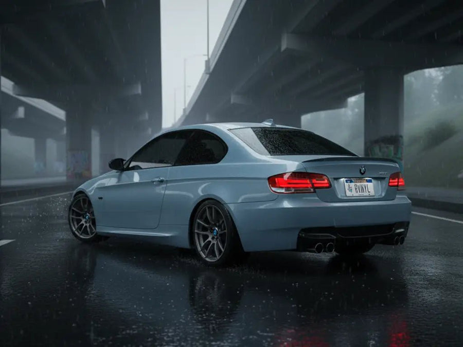 DIY BMW 3 Series wrapped in Gloss HX20000 Polaris Blue wrap film HX20B37B