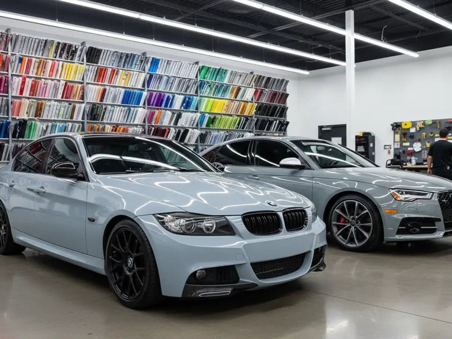 BMW 3 Series wrapped in Gloss HX20000 Polaris Blue wrap film HX20B37B