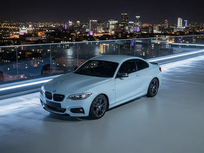 BMW 2 Series wrapped in Hexis Gloss HX20000 Polaris Blue automotive vinyl film HX20B37B detail