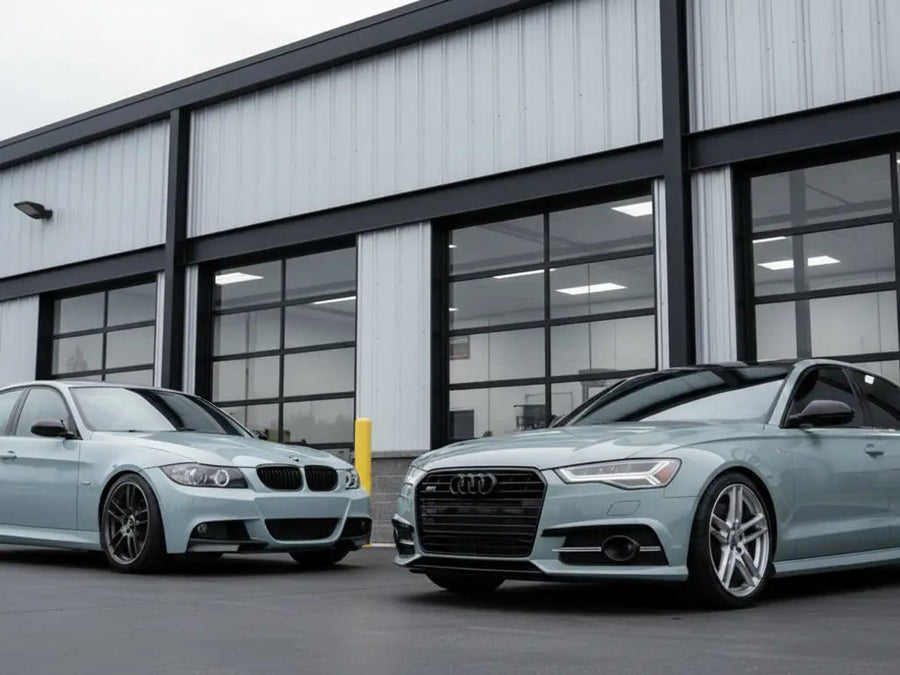 BMW 3 Series wrapped in Gloss HX20000 Polaris Blue restyling film HX20B37B
