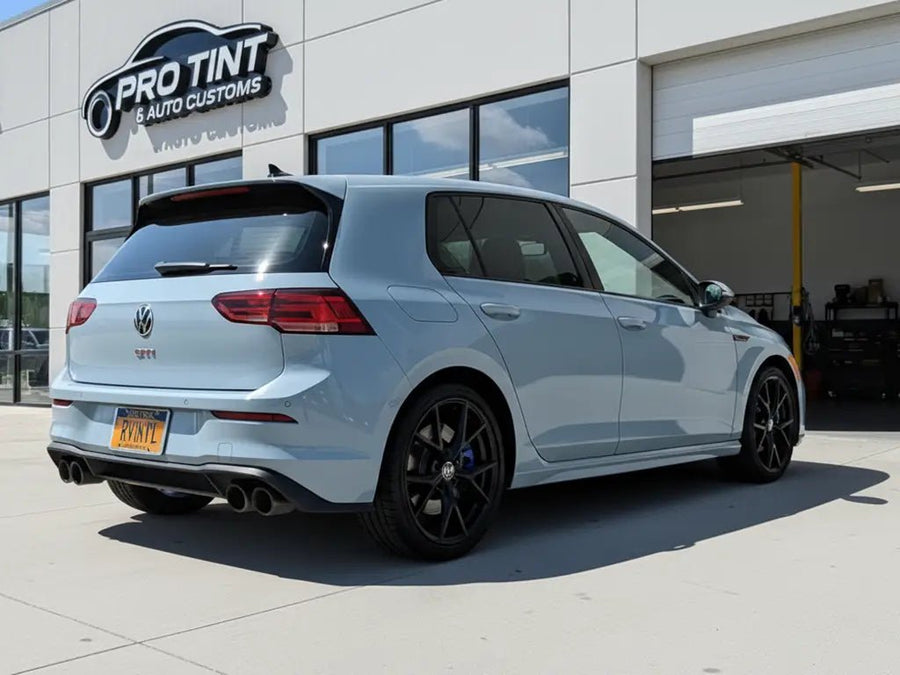 DIY Volkswagen Golf GTI wrapped in Gloss HX20000 Polaris Blue restyling film HX20B37B