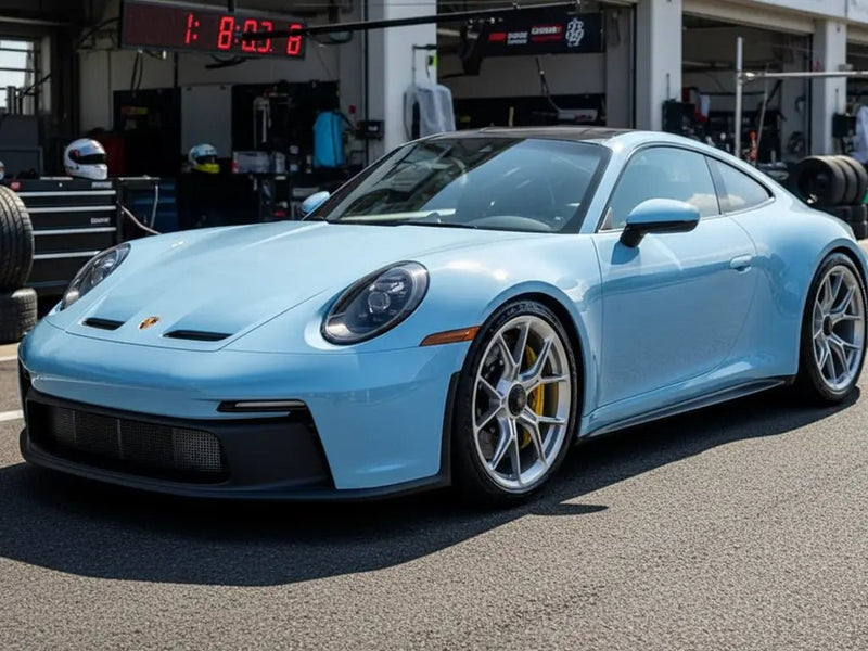Porsche 911 wrapped in Gloss HX20000 Blue Lilac vinyl wrap HX20B51B