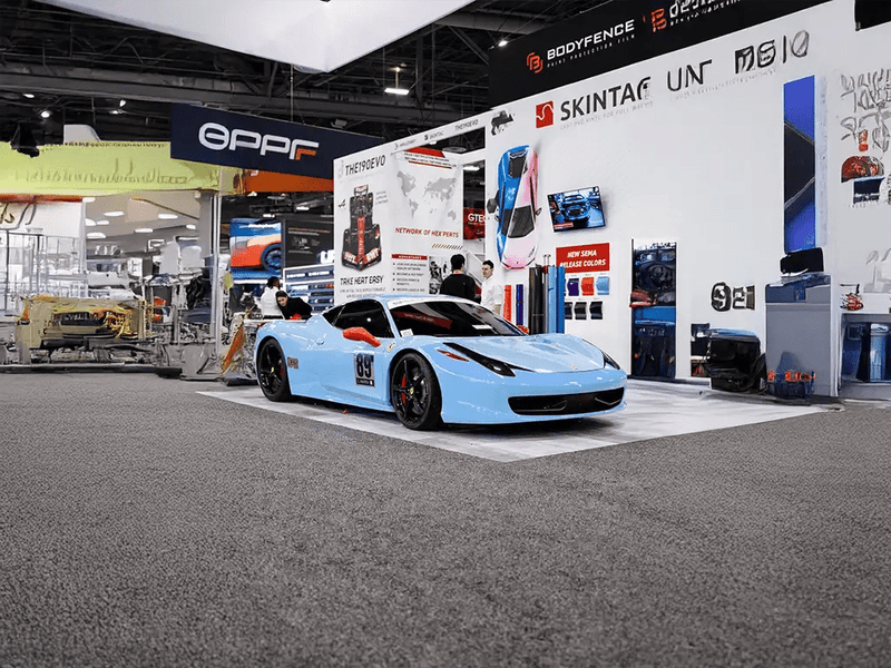 DIY Ferrari 458 Italia wrapped in Gloss HX20000 Blue Lilac restyling film HX20B51B
