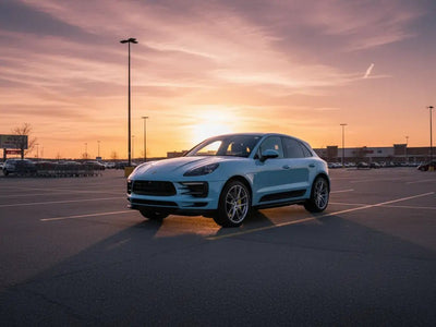 Porsche Macan wrapped in Hexis Gloss HX20000 Blue Lilac wrap film HX20B51B