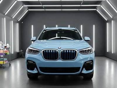 DIY BMW X3 wrapped in Gloss HX20000 Blue Lilac automotive vinyl film HX20B51B