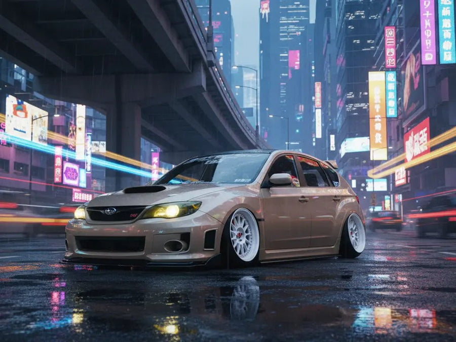 Subaru Impreza WRX STI wrapped in Gloss HX20000 Metallic Ashen Beige car wrap film HX20BCMB