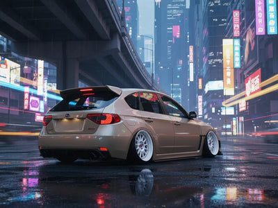 DIY Subaru Impreza WRX wrapped in Gloss HX20000 Metallic Ashen Beige car wrap film HX20BCMB