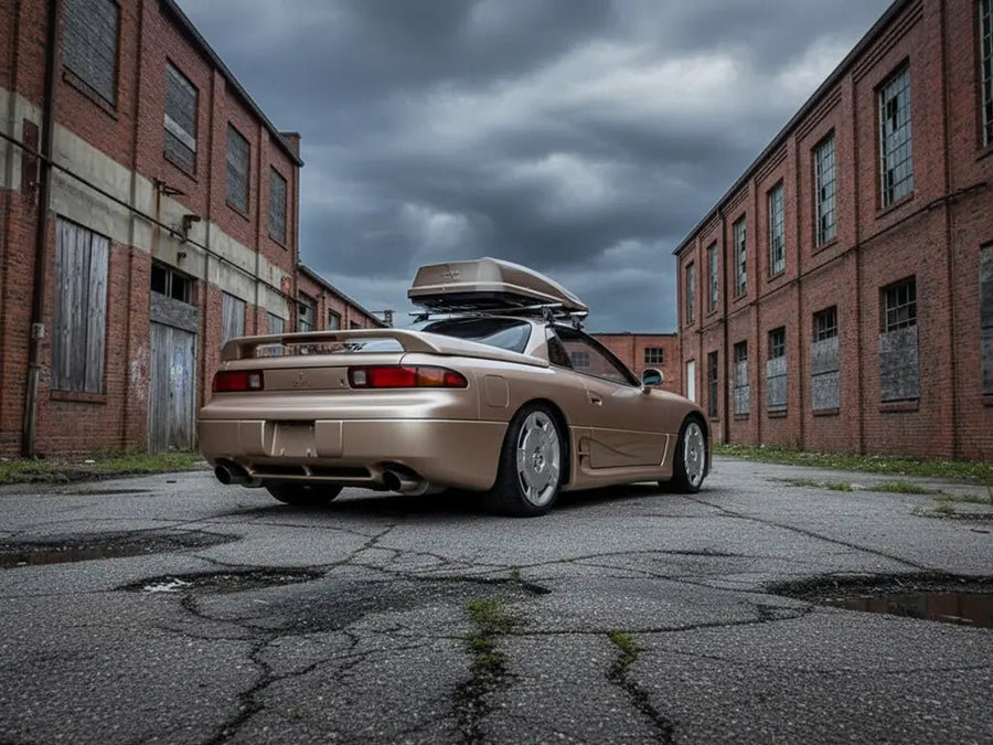 Mitsubishi 3000GT wrapped in Gloss HX20000 Metallic Ashen Beige vinyl wrap HX20BCMB