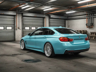 DIY BMW 4 Series wrapped in Gloss HX20000 Fjord Blue wrap film HX20BFJB