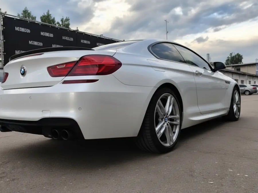 DIY BMW 6 Series wrapped in Gloss HX20000 Glitter Lapp Sparkle White car wrap film HX20BLPB