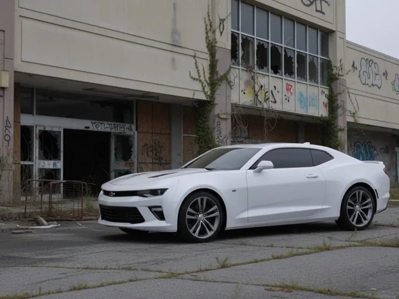 Chevrolet Camaro wrapped in Gloss HX20000 Glitter Lapp Sparkle White automotive vinyl film HX20BLPB