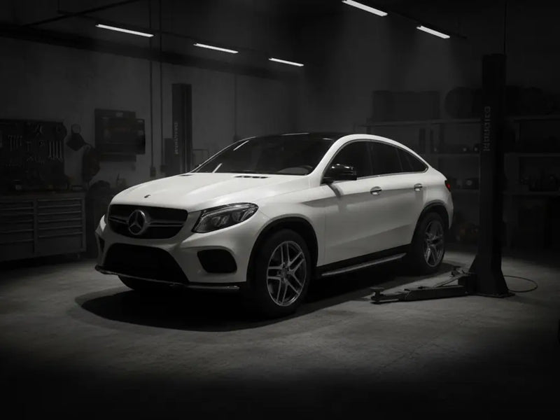 Mercedes-Benz GLE Coupe wrapped in Satin HX20000 Nacre White car wrap film HX20BNCS