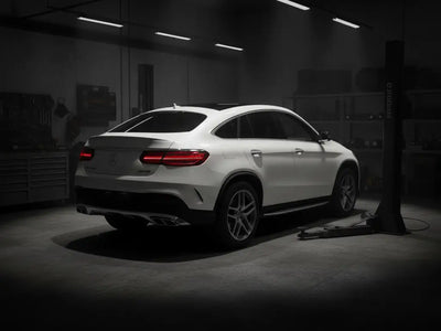 DIY Mercedes-Benz GLC Coupe wrapped in Satin HX20000 Nacre White automotive vinyl film HX20BNCS