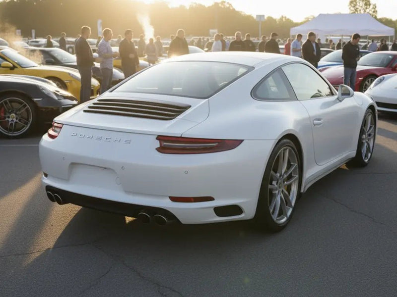 DIY Porsche 911 wrapped in Satin HX20000 Nacre White vinyl wrap HX20BNCS