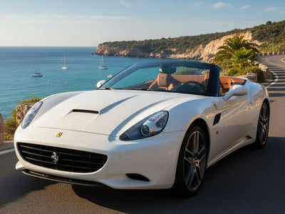 Ferrari California wrapped in Gloss HX20000 Saturn White car wrap film HX20BSAB
