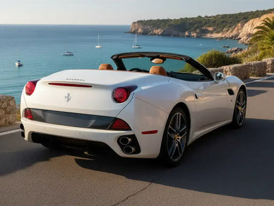 DIY Ferrari California wrapped in Gloss HX20000 Saturn White wrap film HX20BSAB
