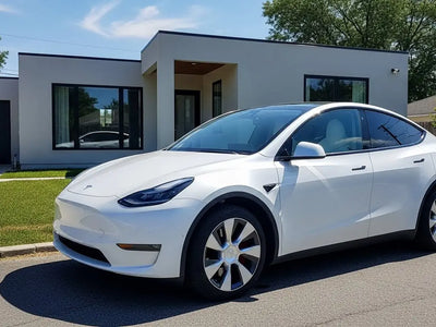 DIY Tesla Y wrapped in Gloss HX20000 Saturn White car wrap film HX20BSAB