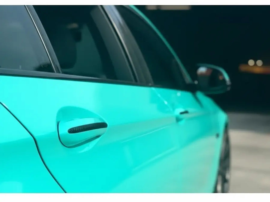 BMW wrapped in Hexis Gloss HX20000 Ti Blue car wrap film HX20BTIB