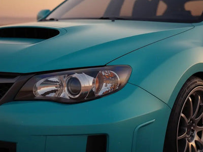 Subaru WRX wrapped in Matte HX20000 Turquoise Blue vinyl wrap HX20BTUM