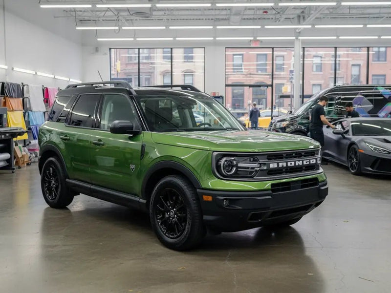 Ford Bronco wrapped in Hexis Gloss HX20000 Fairway Green car wrap film HX20VFAB