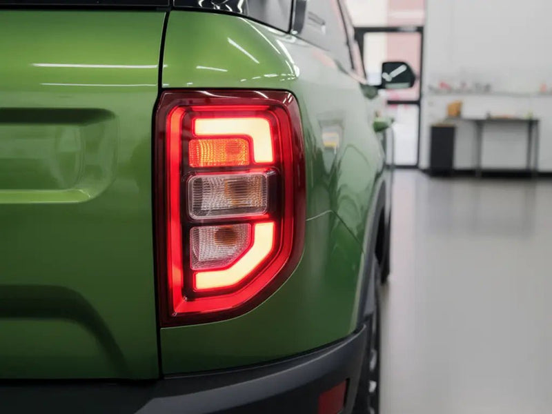 Ford Maverick wrapped in Hexis Gloss HX20000 Fairway Green restyling film HX20VFAB